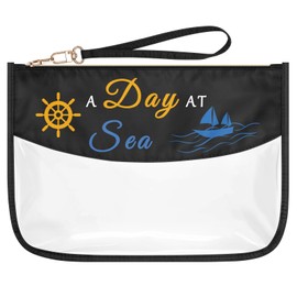 Sailor Captain Gift Cruise Lover Gifts for Women Makeup Bag Skipper Gift Sea Themed Clear Cosmetic Bag Cruise Party Gift for Sister Friends Bestie Summer Vacation Zipper Travel Toiletry Pouch