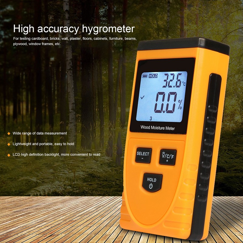 Inductive Wood Moisture Meter High Accuracy LCD Display Lumber Moisture
