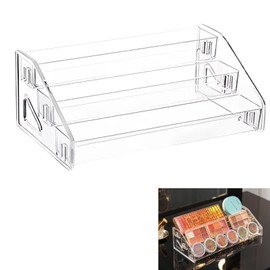 HAPPY SUGAR Makeup Storage, Cosmetics Storage, Makeup Box, Cosmetic Storage, Nail Case, Acrylic Stand, Clear Case, Dividers, Eye Shadow, 3 Tiers