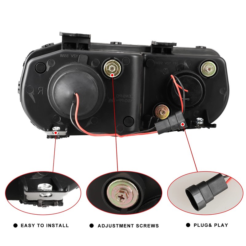 ROXX Replacement Headlight Assembly Compatible with 1994 1995 1996 1997