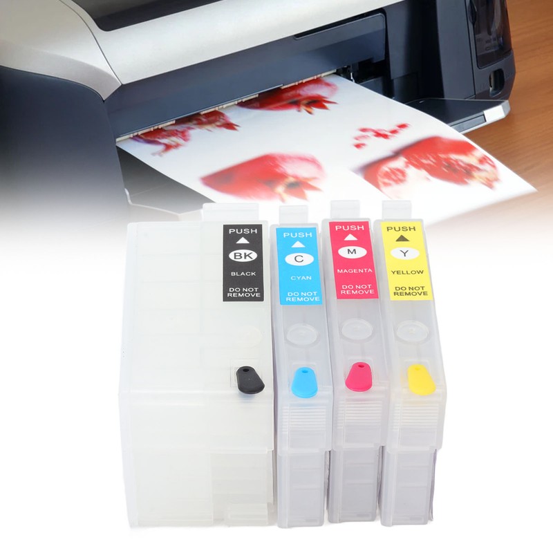 4 Colors Ink Cartridge with Permanent Chip Printer Refill Ink