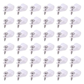 Swpeet 60 Pack White 3/8 Inch Nylon Plastic R-Type Cable Clips Clamp Kit, Nylon Screw Mounting Cord Fastener Clips with 60 Pack Screws for Wire Management (3/8 Inch, White)