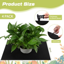 Glooglitter 4 Pack Capillary Mats for Plants Automatic Plant Watering Mat 3mm Thick Self Watering Wicking Capillary Mat Vacation Plant Watering System for Greenhouse Hydroponics Indoor Potted Plants