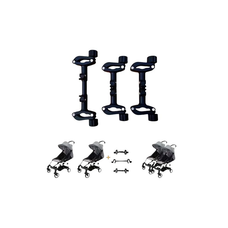 Twin Stroller Connector Side by Side, Universal Stable Baby Stroller