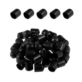 DMiotech 50 Pack 5/8" ID Black Screw Thread Protectors Rubber End Caps Bolt Covers for Screw Bolt Furniture Pipe