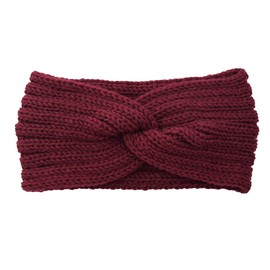 Womens Winter Headband Adjustable Head Protector Ear Warmers Decoration Hair Styling Accessories for Women Teen Girls, Purplish red