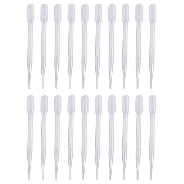 EIHI Pipettes, Pack of 20 Pipette 3 ml Plastic Transfer