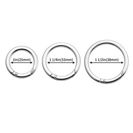 QIUTIMIY Pack of 4 Round Lobster Ring O-Ring Metal Round Spring Split Rings for Handbags, Keychains, Buckles, Bags, Purses, silver