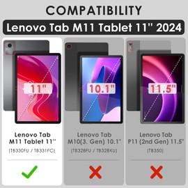DETUOSI Funda para Lenovo Tab M11 TB330FU TB331FC 11 Pulgadas 2024 Silicona a Prueba Funda Niños para Lenovo Tab M11 11" Cover,con Cinturón de Hombro y Pluma Táctil