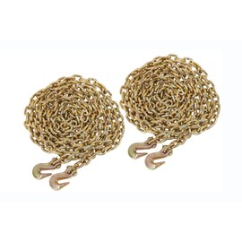 Mytee Products 2 Pack 5/16" x 16' Grade 70 Transport Binder Chain - Made in USA with G70 Grab Hooks - Tow Transport Binder Chain - 4,700 Lbs WLL