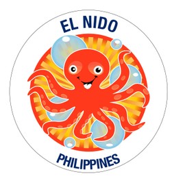 El Nido Philippines Souvenir 4 Inch Vinyl Decal Sticker Octopus Design