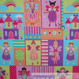 Michael Miller Fabrics BonEful Fabric FQ Cotton Quilt Purple Pink Rainbow Girl Birthday Patchwork Dress