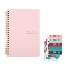 To Do List Notebook A5 Undated Weekly Planner Notebook Includes 4 Sheets of Stickers for Organizer Daily life Study Work Fitness