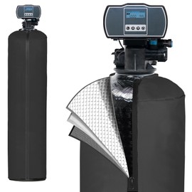 Water Softener Cover Outdoor Insulated, 3 Layers Insulation Water Softener Tank Jacket, Water Softener Covers for Outside Units, 9''D x 48''H(Cover Only)- Beige