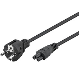Wentronic 93586 power cable - power cables (Male/Female, CEE7/7 Schuko, C5 coupler, Black, 10 / 16)