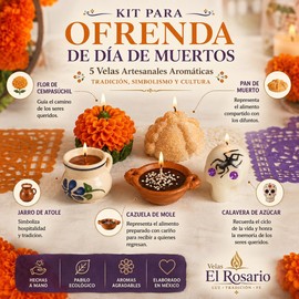 Kit Ofrenda Día de Muertos 5 Velas Artesanales – Velas El Rosario