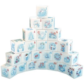 moin Moin 2411ra503 Advent Calendar Box, Only Unfilled Paper Box, 2.8 x 2.8 x 2.8 inches (7 x 7 x 7 cm), Set of 24 / Christmas Calendar, Countdown, Wrapping, Present, Decoration, Decoration, Up to 24