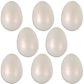 Quickdraw 16 x Foam Easter Eggs – 5.5cm Polystyrene Craft Eggs for DIY Easter Decorations, Arts and Crafts, Egg Hunt, and Ornaments – Ideal for Kids and Adults