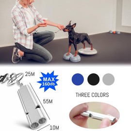 GGUFAY 3 Stück Trillerpfeife, Whistle Signalpfeife Notfall Laut,Trillerpfeifen Metall Notfallpfeife mit Schlüsselanhänger, Schiedsrichter Outdoor Notfall Survival Pfeife(Silber + Schwarz + Blau)