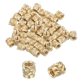sourcing map 86 Pcs Threaded Inserts, M2 Brass Heat Set Insert for 3D Printing and Plastic Material Female Knurled Insert Nuts for Laptops Electronic Products, M2x3x3mm