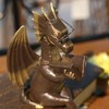 SXSZZXL Dragon Reading Statue Imitate Antique Bronze Dragon Resin Figurine