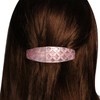 Cross Flower Layer Crystal Rhinestone Hair Barrette - Rosy Pink
