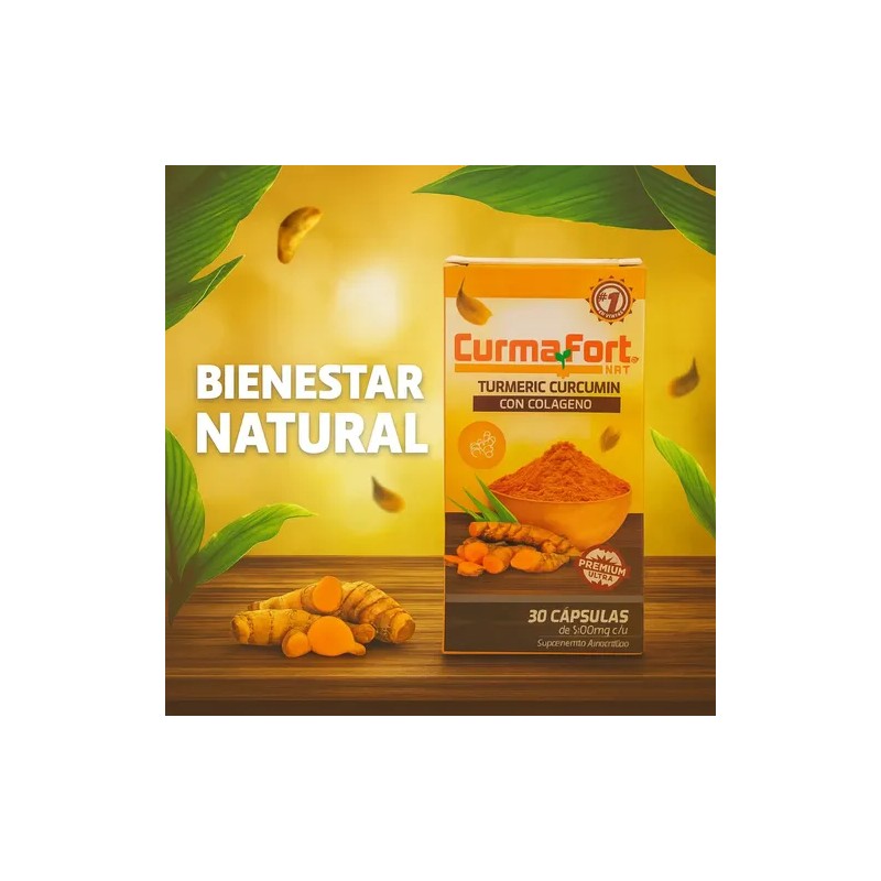 Curmafort Turmeric Curcumin Con Colágeno 30 Caps De 500 Mg