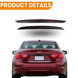 YLT AUTO Exterior Body-Through Reverse Taillight Housing Trunk LED Dynamic Breathing Signal Brake Light with Bulb and Harness Textured Trim Replacement Kit for 2014-2017 INFINITI Q50