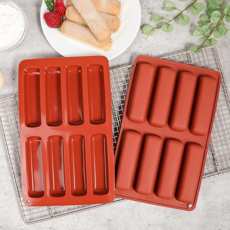 VITAPREP Finger Biscuit Silicone Molds, 2 Pack 8 Cavity Cereal