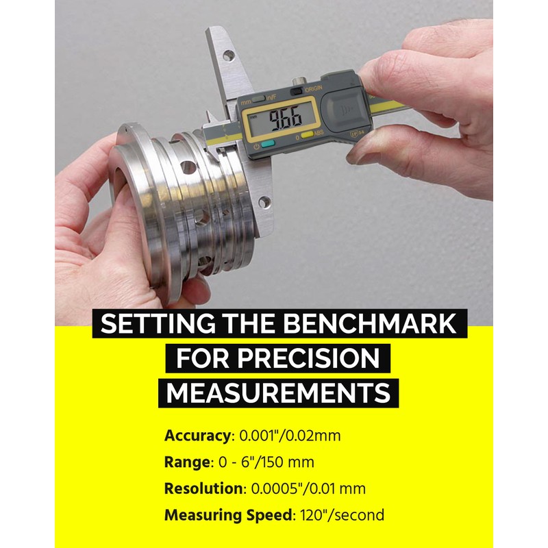 iGAGING Absolute Origin 0-6" Double Cut Depth Digital Caliper, IP54
