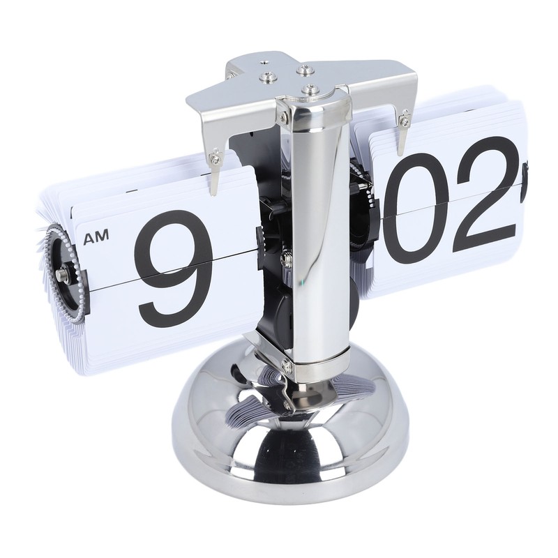 Vintage Digital Flip Down Clock Battery Powered Time Adjustable Stainless