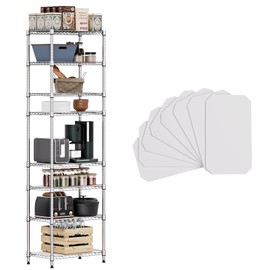 IZEUK 8 Tier Adjustable Metal Storage Shelving Unit, Heavy Duty Standing Rack Organizer for Kitchen, Pantry, Laundry Room, Garage or Basement, 2000 lbs Capacity, 23.6 W x 13.8 D x 79.5 H, Chrome
