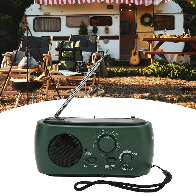 Solar Hand Crank Radio Multifunction Rechargeable Emergency Radio with Flashlight