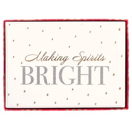 Graphique Spirits Bright Holiday Cards | Pack of 15 Cards with Envelopes | Christmas Greetings | Gold Foil and Glitter Accents | Boxed Set | 4.75" x 6.625"