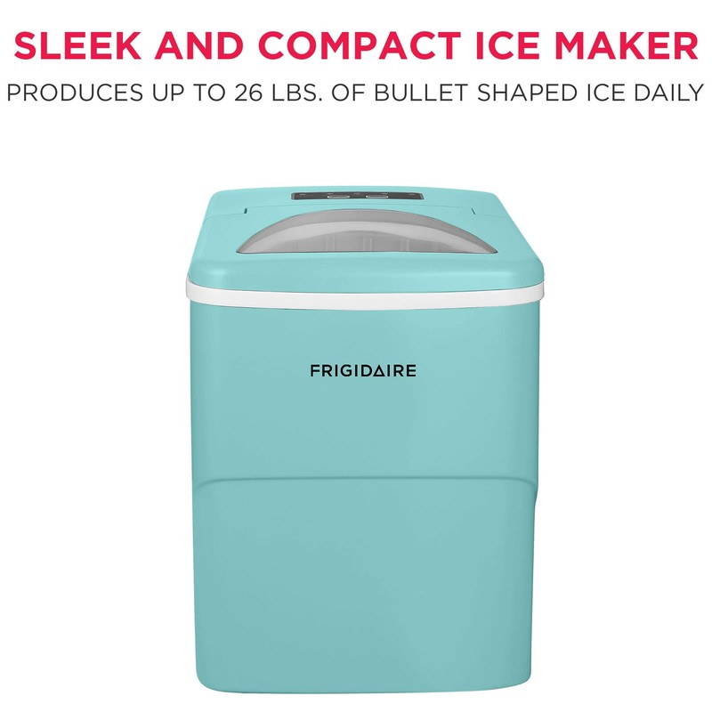Frigidaire EFIC108-Blue Compact Ice Maker, Counter-top Portable, 26 lb per