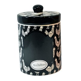 Dolomite Rooster Kitchen Storage Chalkboard Canisters (Black)