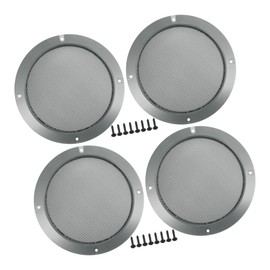 A ABSOPRO Universal 6.5" Car Speaker Grills Cover Mesh Round 6.5 Inch Audio Speaker Subwoofer Guard Protector Case with Mounting Screws Iron Gray - Pack of 4 Item Replacement