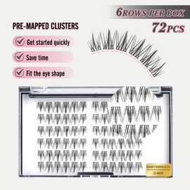 Cluster Lashes,Lankiz Individual Eyelashes D Curl 10-16mm Reusable DIY Individual Lashes Hypoallergenic Eyelash Clusters for Daily Wear and Events(Babysbreath)