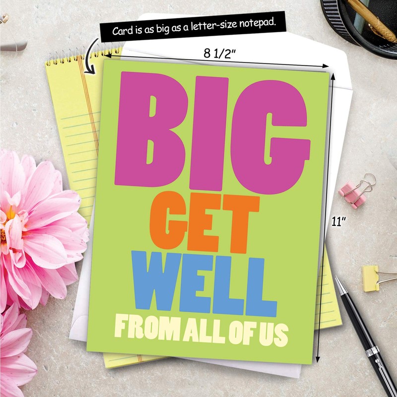 NobleWorks - Jumbo Get Well Greeting Card (8.5 x 11