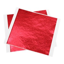 Red Gold Leaf Sheets, 5.11" Red Gilding Gold Foil for Paintings, Arts Crafts, Nail DIY, Furniture, Multiple Decoration 100 Sheets