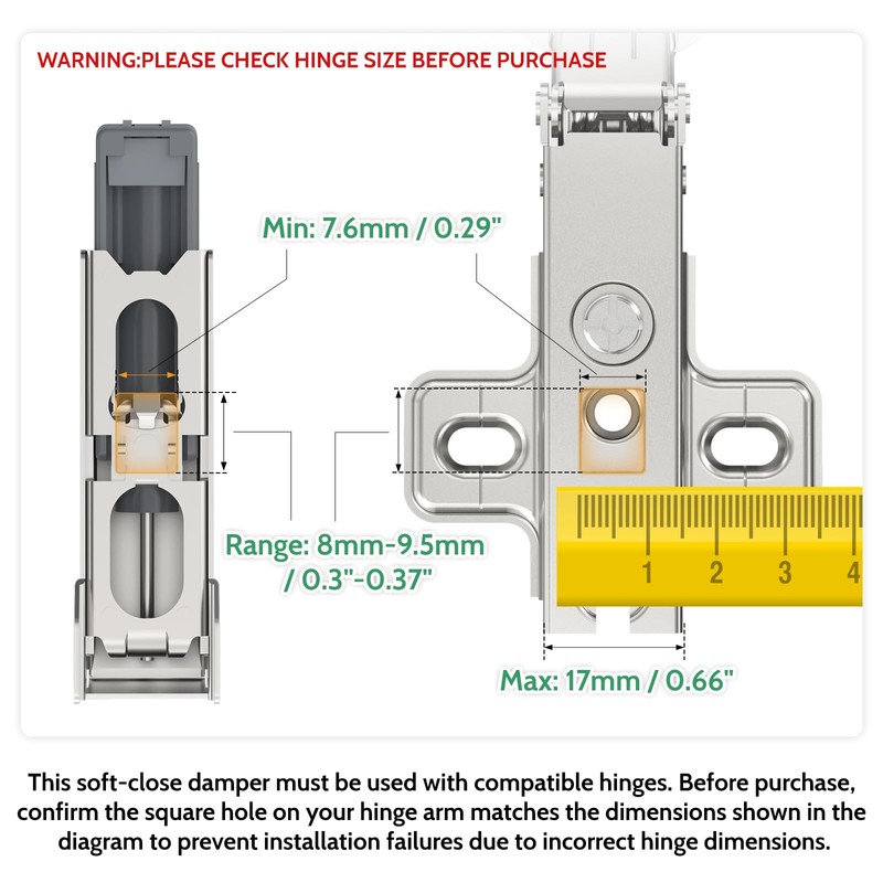 Cabinet Hinge Damper(Pack of 10),Straight Arm Full Overlay Hinge for