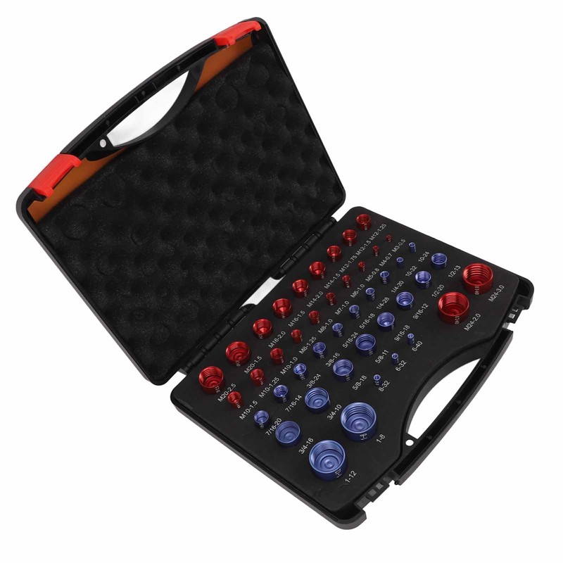 44-Piece Thread Tester for Nuts and Bolts (Red and Blue),