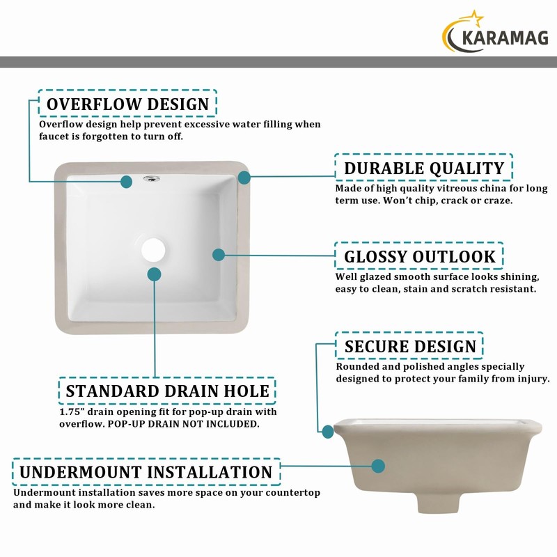 14 Inch Undermount Bathroom Sink Rectangle Small Undermount Sink White