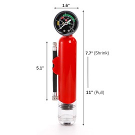 Lawei Ball Pump with Pressure Gauge, Dual Action Sports Ball Compact Pump with Needles and Nozzles, Portable Air Hand Pumps Little Pumps for Basketball, Football, Soccer Ball, Rugby, Volleyball, Red