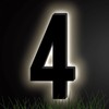 5 Inch Black Backlit House Numbers for Outside (Adapter Not