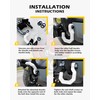 A-BOAR D-Ring Separate Shackles, 2Pack, 3/4" D-Ring Shackles 7/8" Pin,