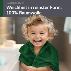 Lashuma Guest Towel 30 x 50 cm in Fir Green, London Terry Towelling Towel for Face and Children's Towel