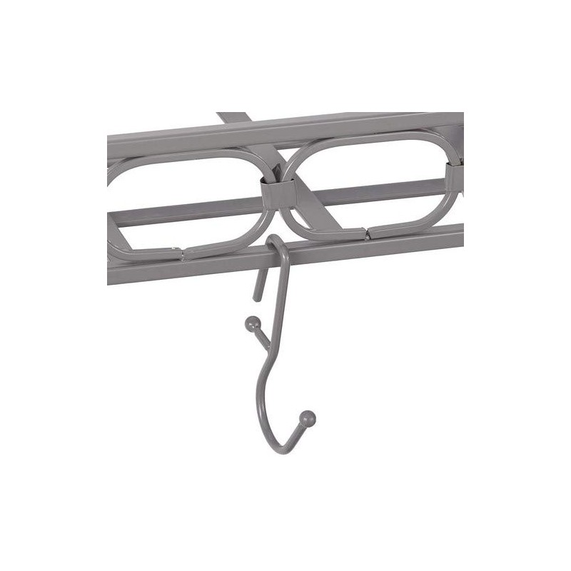 Medium Gauge Wall-Mount Bookshelf Pot Rack with 8 Hooks