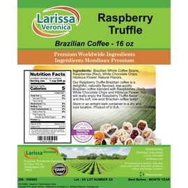 Raspberry Truffle Brazilian Coffee (Gourmet, Naturally Flavored, Whole Coffee Beans) (16 oz, ZIN: 556985)