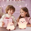 FAMIDUO Pink Penguin Night Light,Food Grade Soft Silicone Nursery Nightlight